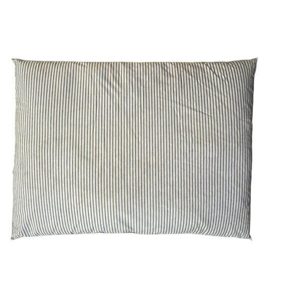 Vintage Handmade Feather Pillow Farmhouse Blue Ticking Used - Picture 2 of 16